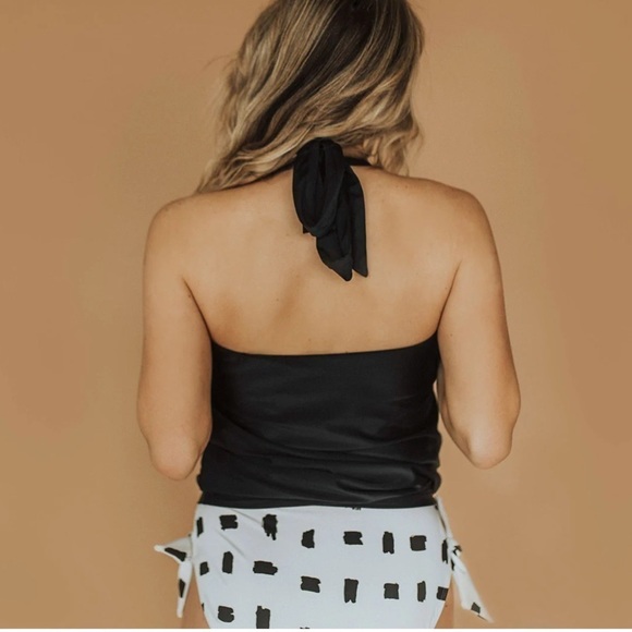 BLOUSY TANKINI, MATTE BLACK - Picture 2 of 7